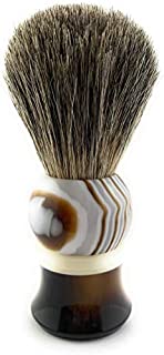 GBS 100% Pure Badger Bristle Horn Shaving Brush! Use with any Soap Cream or Foam - Compliments All Razors, and Mugs! Ultimate Best Wet Shaving Experience! 21 MM Knot 100 mm (4