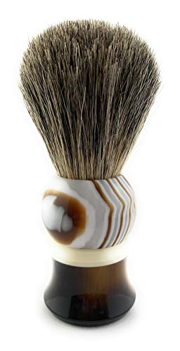 GBS 100% Pure Badger Bristle Horn Shaving Brush! Use with any Soap Cream or Foam - Compliments All Razors, and Mugs! Ultimate Best Wet Shaving Experience! 21 MM Knot 100 mm (4