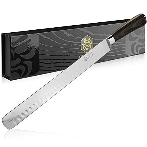 Kessaku Slicing Carving Knife - Samurai Series - Japanese Etched High Carbon Steel, 12-Inch