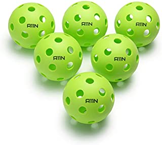 A11N Premium 26 Holes Indoor Pickleball Balls, Durable and High Visibility Ball, Special Design for Indoor Courts (6 &12 Packs Available)- Bright Green