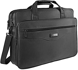 17 inch Laptop Bag, Laptop Briefcase Business Office Bag for Men Women, Water-Repellent Computer Shoulder Messenger Bag with Organizer Fits 15.6 17 Inch Notebook MacBook HP Table, Black