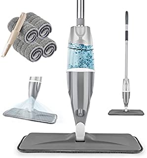 Microfiber Spray Mop for Floor Cleaning,POPTEN Floor Hardwood Mop Dry Wet Mop with 640ML Refillable Bottle and 4 Washable Mop Heads,Dust Cleaning Mop Kitchen Mop for Hardwood Laminate Tile Floors