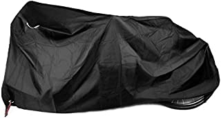 Kotivie Tandem Bicycle Cover Extra Long Bike Storage Cover 2 Seater Bike Cover Trailer Bike Cover Waterproof Sun Protection Black