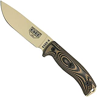 ESEE-6 1095 Carbon Steel, Black Sheath (Desert Tan Blade, Coyote/Black G10 3D Handle)