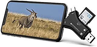 Campark Trail Camera Viewer Compatible with iOS or Android Device, SD and Micro SD Memory Card Reader to View Wildlife Game Camera Hunting Photos or Videos on Smartphone