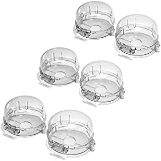 Stove Knob Covers for Child Safety (6 Pack) - Kiddigard Large Clear Kitchen Gas Stove Knob Covers for Child & Baby Safety  Value for Money 6-Pack with Step-by-Step Instruction Guide.