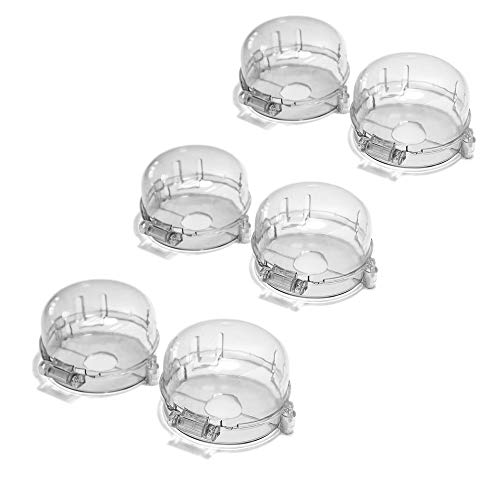 Stove Knob Covers for Child Safety (6 Pack) - Kiddigard Large Clear Kitchen Gas Stove Knob Covers for Child & Baby Safety  Value for Money 6-Pack with Step-by-Step Instruction Guide.