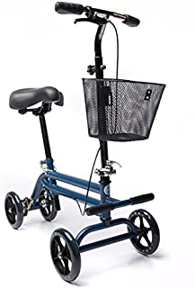 KneeRover Evolution Steerable Seated Scooter Mobility Knee Walker Crutches Alternative in Blue