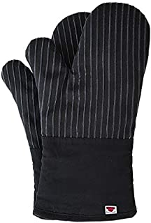 BIG RED HOUSE Oven Mitts, with The Heat Resistance of Silicone and Flexibility of Cotton, Recycled Cotton Infill, Terrycloth Lining, 480 F Heat Resistant Pair Black