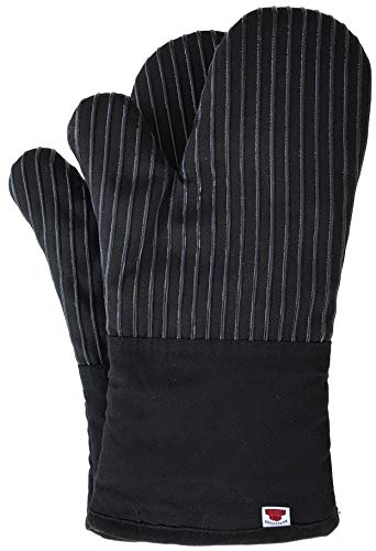 BIG RED HOUSE Oven Mitts, with The Heat Resistance of Silicone and Flexibility of Cotton, Recycled Cotton Infill, Terrycloth Lining, 480 F Heat Resistant Pair Black