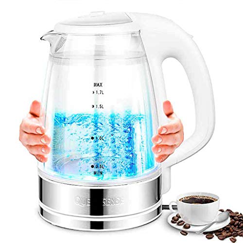 Electric Kettle 1.7L 1850W Glass Electric Tea Kettle (BPA Free) Hot Water Kettle Heater Auto Shut-Off Boil-Dry Protection, BPA-Free Stainless Steel Lid Bottom