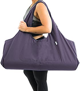 Yogiii Large Yoga Mat Bag | The Original YogiiiTotePRO | Large Yoga Mat Tote Sling Carrier with Side Pocket | Fits Most Size Mats (Imperial Purple)