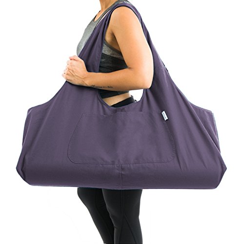 Yogiii Large Yoga Mat Bag | The Original YogiiiTotePRO | Large Yoga Mat Tote Sling Carrier with Side Pocket | Fits Most Size Mats (Imperial Purple)