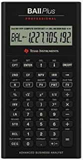 Texas Instruments TI BA II Plus Professional Financial Calculator - 10 Character(s) - LCD - Battery Powered IIBAPRO/CLM/4L1/A