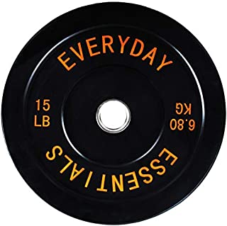 BalanceFrom Everyday Essentials Color Coded Olympic Bumper Plate Weight Plate w Steel Hub, Multiple