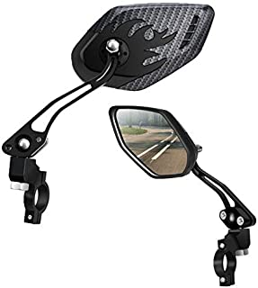 LX LERMX Bike Mirrors ( Two PCS ), Bar End Mountain Bicycle Mirrors Adjustable Bike Glass Mirror Rotatable Safe Rearview for Bicycle Electric Bike Cycling