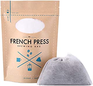 The Original French Press Brewing Bags - 50 Easy Fill Fine Mesh Disposable Coffee Filters For Your French Press Coffee Maker - Perfect for Mason Jar Cold Brew, Beer Hops, Tea, Spice Sacks 6