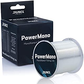 RUNCL PowerMono Fishing Line, Monofilament Fishing Line - Ultimate Strength, Shock Absorber, Suspend in Water, Knot Friendly - Mono Fishing Line (Clear, 12LB(5.4kgs), 300yds)