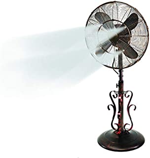 Oscillating Fan with Misting Kit - 3 Cooling Speeds with High RPM - 40 to 51 Adjustable Height - Art Deco Floor Fan with Weighted Base and All-Weather UV Paint for Outdoor Use (Riverside)