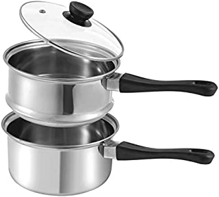 La Patisserie 1.5 Quart Double Boiler w/ 4 Chocolate Molds - 3 Piece Stainless Steel Double Boiler Pot for Melting Chocolate, Candle Making, Soap Melting and Wax Melting