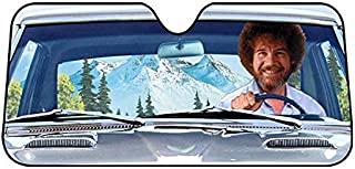 Bob Ross Car Sun Shade - Funny Auto Windshield Sunshade Screen Cools Vehicle Interior - 58