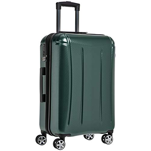 AmazonBasics Oxford Expandable Spinner Luggage Suitcase with TSA Lock - 30.1 Inch, Green