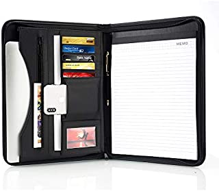 Zippered Padfolio Portfolio Binder, Interview Resume Document Organizer. Internal Holders for iPad/Tablet 10.1