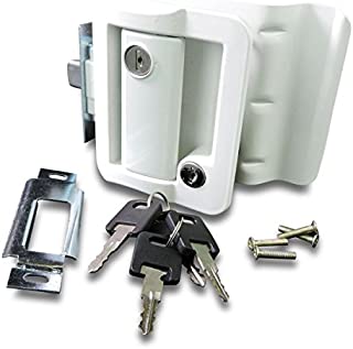 RV Travel Trailer Entry Door Lock Polar White Paddle Deadbolt