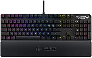 ASUS Mechanical PC Gaming Keyboard for PC - TUF K3 | Programmable Onboard Memory | Dedicated Media Controls, Aura Sync RGB Lighting | Detachable Magnetic Wrist Rest | Highly Durable | Black