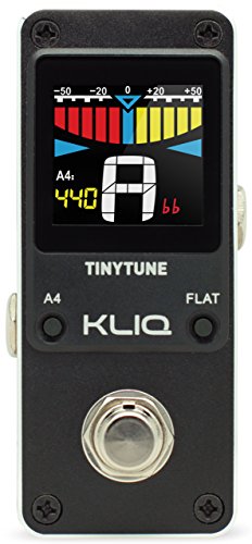 KLIQ TinyTune Tuner Pedal for Guitar and Bass - Mini - Chromatic - with Pitch Calibration and Flat Tuning (Power Supply Required)