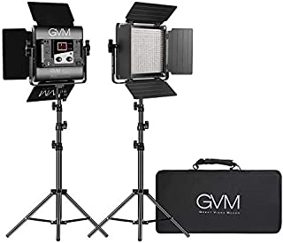 GVM LED Video Light, Photography Light with APP Control, Dimmable Bi-Color LED 2300K~6800K, 2 Packs Video Lighting kit with Brightness 10~100% CRI97+, Led Panel Light for YouTube, Outdoor Studio