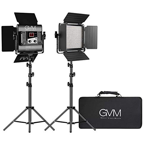 GVM LED Video Light, Photography Light with APP Control, Dimmable Bi-Color LED 2300K~6800K, 2 Packs Video Lighting kit with Brightness 10~100% CRI97+, Led Panel Light for YouTube, Outdoor Studio