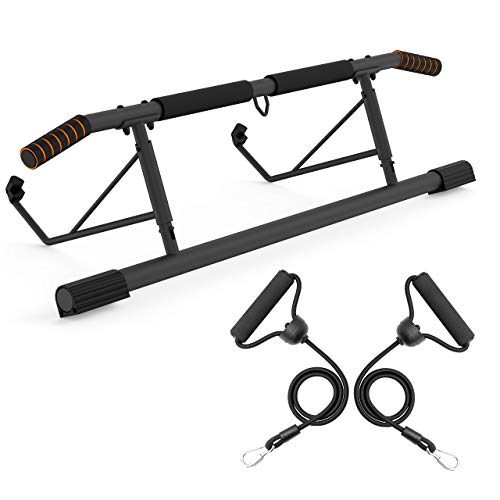 YIOFOO Door Pull Up Bar No Screws Doorway, Pullup Chin Up Bars Fitness for Home Gym with Bonus Exercise Bands (Fits Almost All Doors)