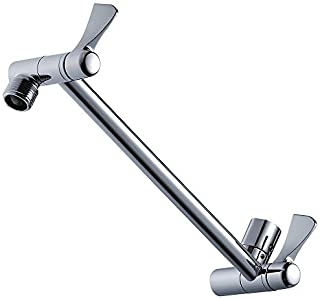 Shower Extension Arm, Aisoso Adjustable Height and Angle Shower Head Extension Arm, Premium Solid Brass Anti-leak, 11 Inch Universal Connection Chrome Finish