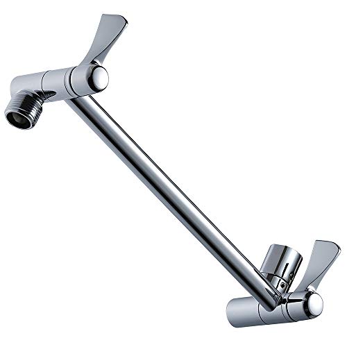 Shower Extension Arm, Aisoso Adjustable Height and Angle Shower Head Extension Arm, Premium Solid Brass Anti-leak, 11 Inch Universal Connection Chrome Finish