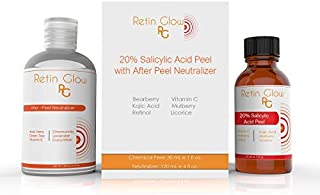 Salicylic Acid 20% Gel Peel Including After Peel Neutralizer Facial Peel Contains Retinol Enhanced With Botanical Extracts Bearberry Tea Kojic Acid Vitamin C Mulberry Licorice. Perfect For Acne Scars