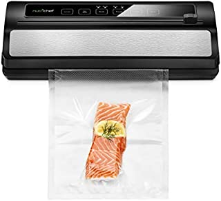 NutriChef Upgraded Vacuum Sealer | Automatic Vacuum Air Sealing System For Food Preservation w/ Starter Kit | Compact Design | Lab Tested | Dry & Moist Food Mode, Built-in Bag Cutter, 2018 Model