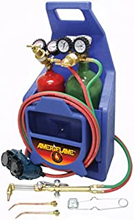 Ameriflame TI100AT Medium Duty Portable Welding/Cutting/Brazing Outfit with Plastic Carrying Stand Plus Oxygen and Acetylene Tanks