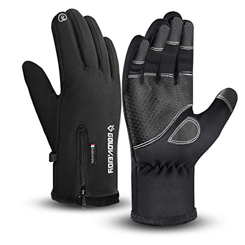 Waterproof Gloves Winter Warm Touchscreen Gloves for Men Cycling Running Climbing Walking Commuting Outdoor Sport 3 Sizes (XL)