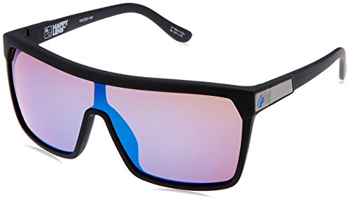 Spy Optic Flynn 670323973317 Wrap Sunglasses, 1.5 mm (Soft Matte Black/Happy Bronze/Dark Blue Spectra)