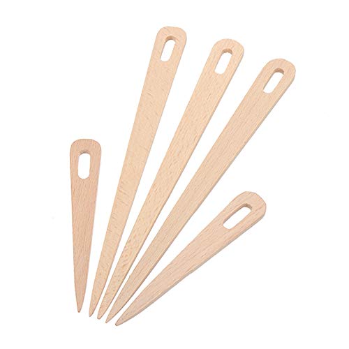 CXKSB Household Products 5pcs DIY Wooden Weaving Shuttle Hand Loom Stick Wooden Shuttle Tapestry Weaving Knit Handcrafts Tool for Making Sweater Scarf Hand Knitting Tools Knitting Needle