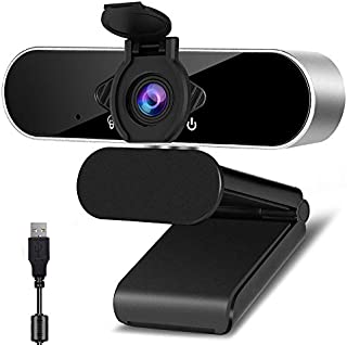 1080p Webcam with Microphone 360 Degree Rotation USB Webcam Plug & Play for Computer Camera with 110-Degree Wide View Angle for Desktop, Laptop,Video Calling Recording Conferencing