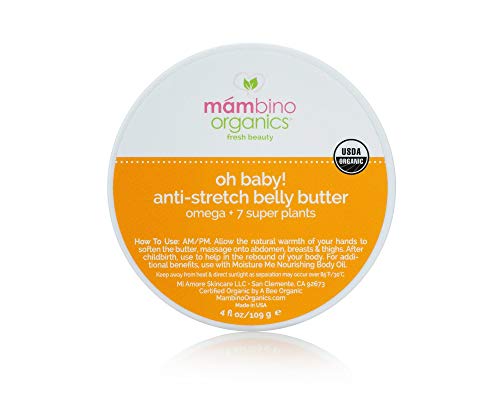 Mambino Organics Oh Baby. Belly Butter - All Natural Anti Stretch Mark Cream, 2.5 Ounces