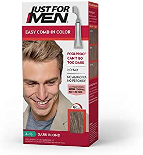 Just For Men Easy Comb-In Color (Formerly Autostop), Gray Hair Coloring for Men with Comb Applicator - Dark Blond, A-15 (Packaging May Vary)