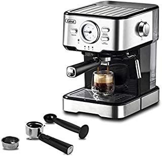 Espresso Machines 15 Bar with Adjustable Milk Frother Wand Expresso Coffee Machine for Cappuccino, Latte, Mocha, Machiato, 1.5L Removable Water Tank, Double Temperature Control System, 1100W, Black
