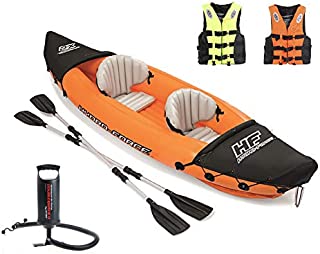 Flydem Inflatable Kayak,Set with Aluminum Oars and High Output Air Pump,2-Person