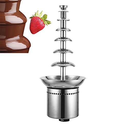 VEVOR Commercial Chocolate Fountain for Weddings Parties Restaurants, 7 Tiers, Silver