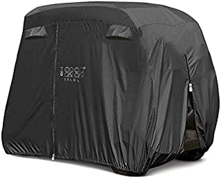 10L0L Universal 4 Passenger Golf Cart Cover for EZGO Club Car Yamaha, Waterproof Sunproof Outdoor Storage Cover - Black