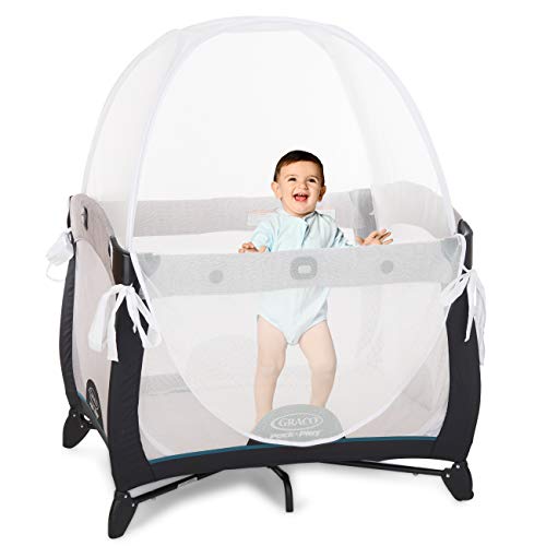 KinderSense - Baby Safety Crib Tent - The Safe Toddler Crib Topper for Playpens Pack N Plays & Mini Cribs to Keep Baby from Climbing Out - Breathable Mesh Pop up Crib Net - Mosquito Net Canopy