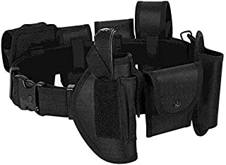 HAITRAL 10 in 1 Tactical Duty Belt, Modular Equipment System Security Military Tactical Duty Utility Belt, Black Belt for Law Enforcement Guard Security Hunting